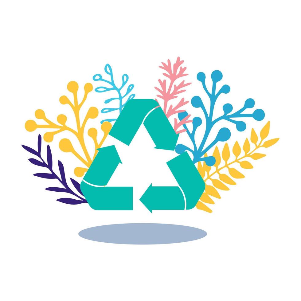 Recycling symbol. Icon in flat style vector
