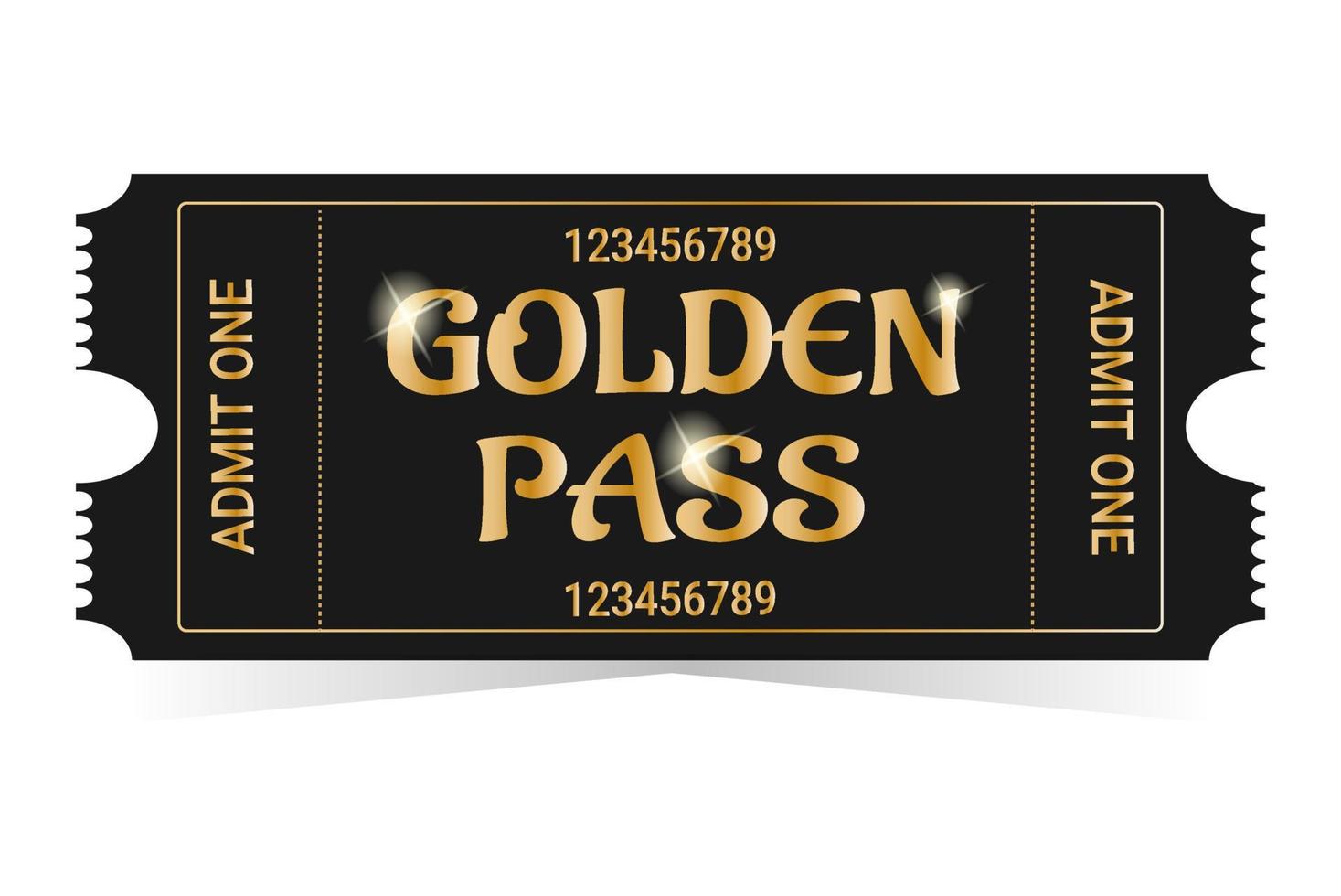 Realistic golden pass vector