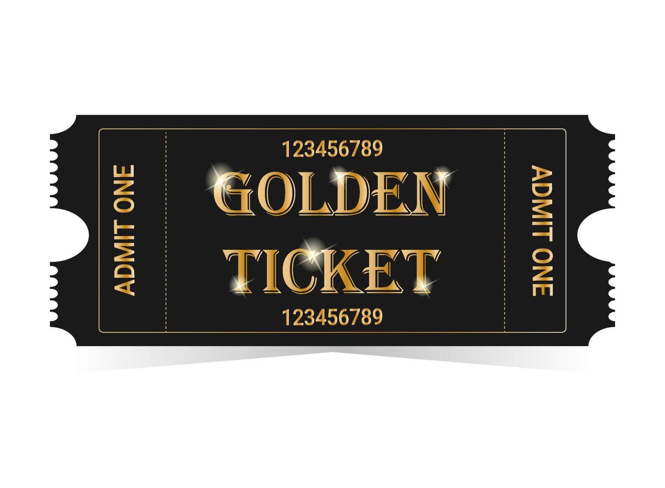Golden ticket vector illustration