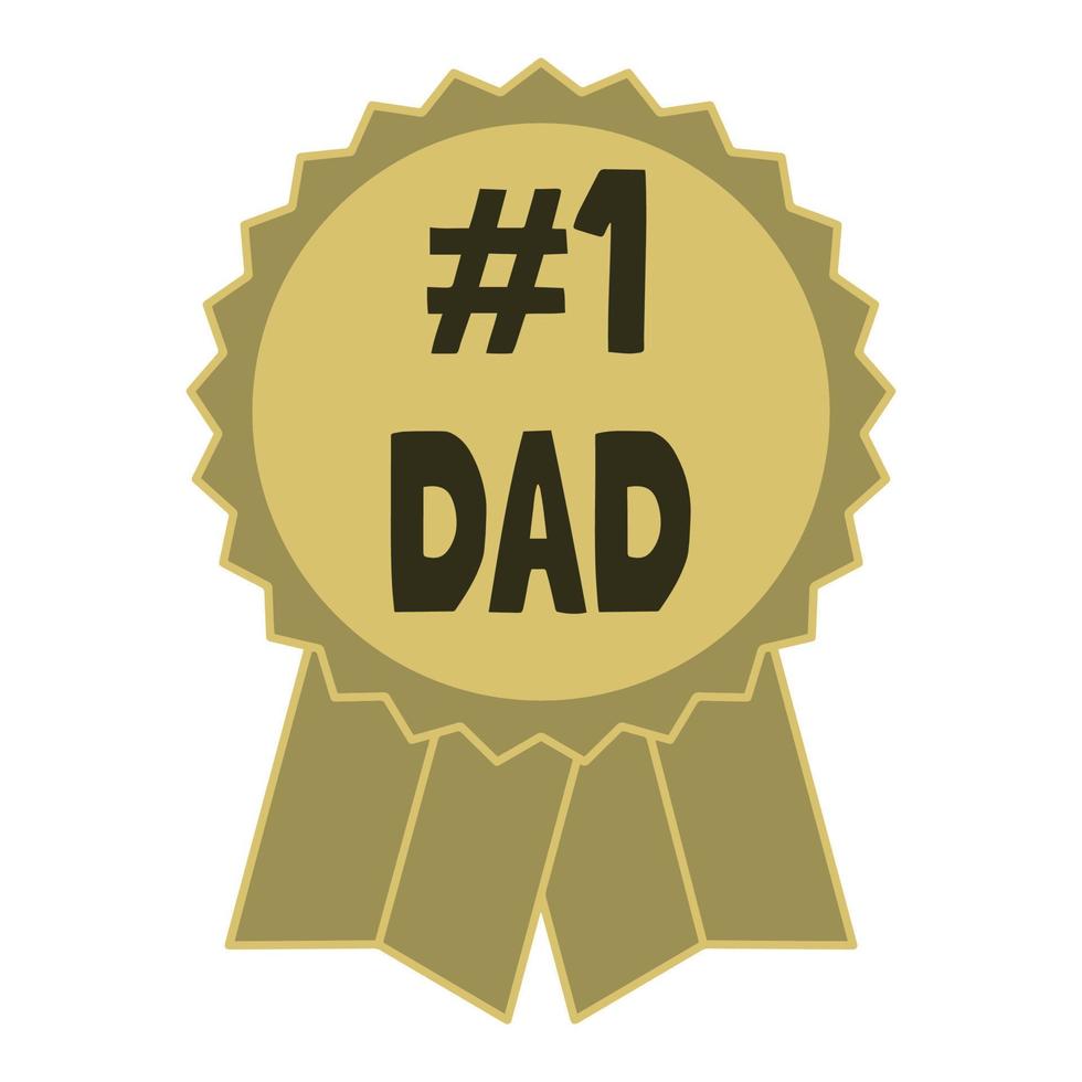 Best dad award ribbon rosette vector