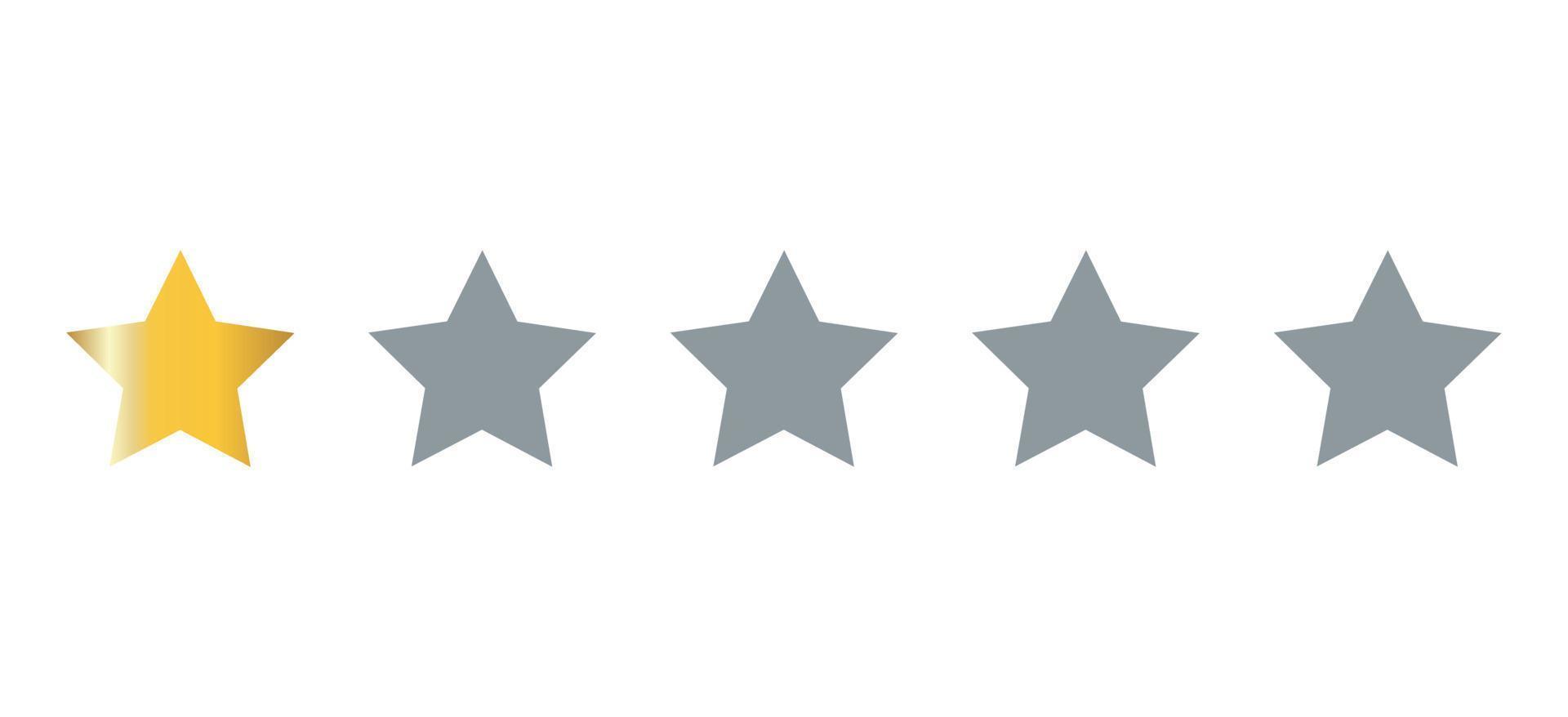 One gold stars quality icon isolated on white background vector