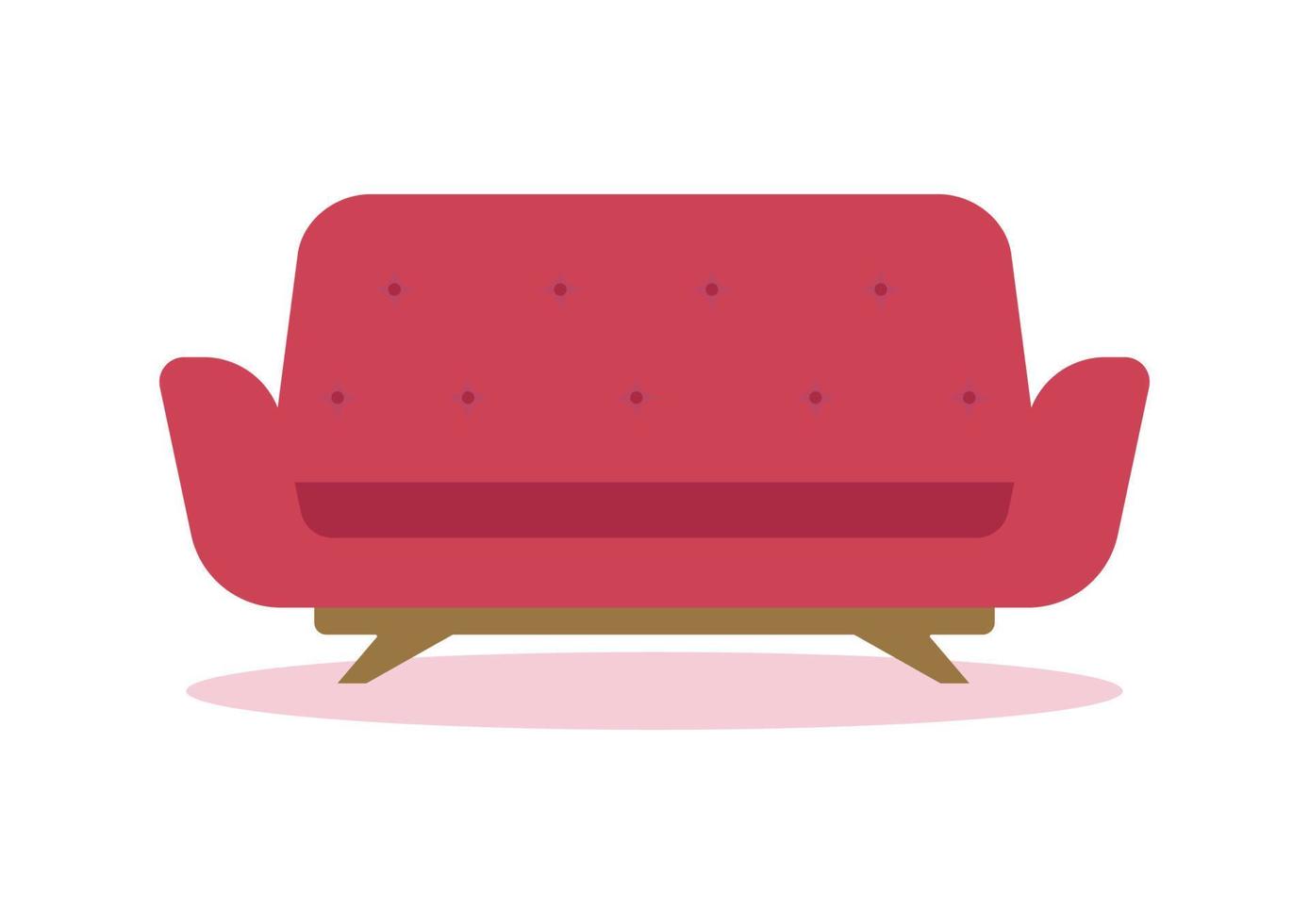 Sofa  red cartoon illustration vector