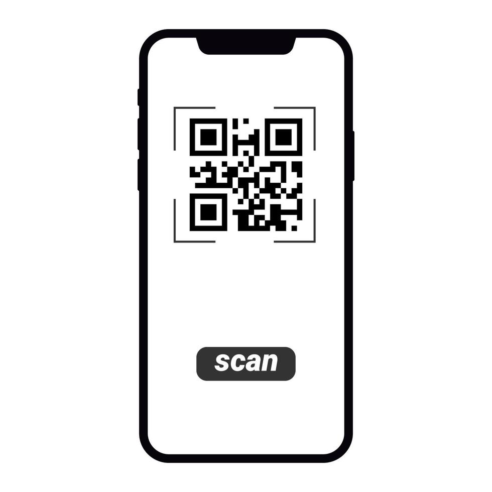 Scan QR code with Mobile phone color editable vector