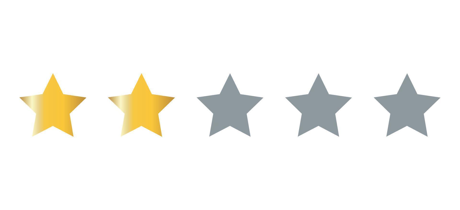 Two gold stars quality icon isolated on white background vector