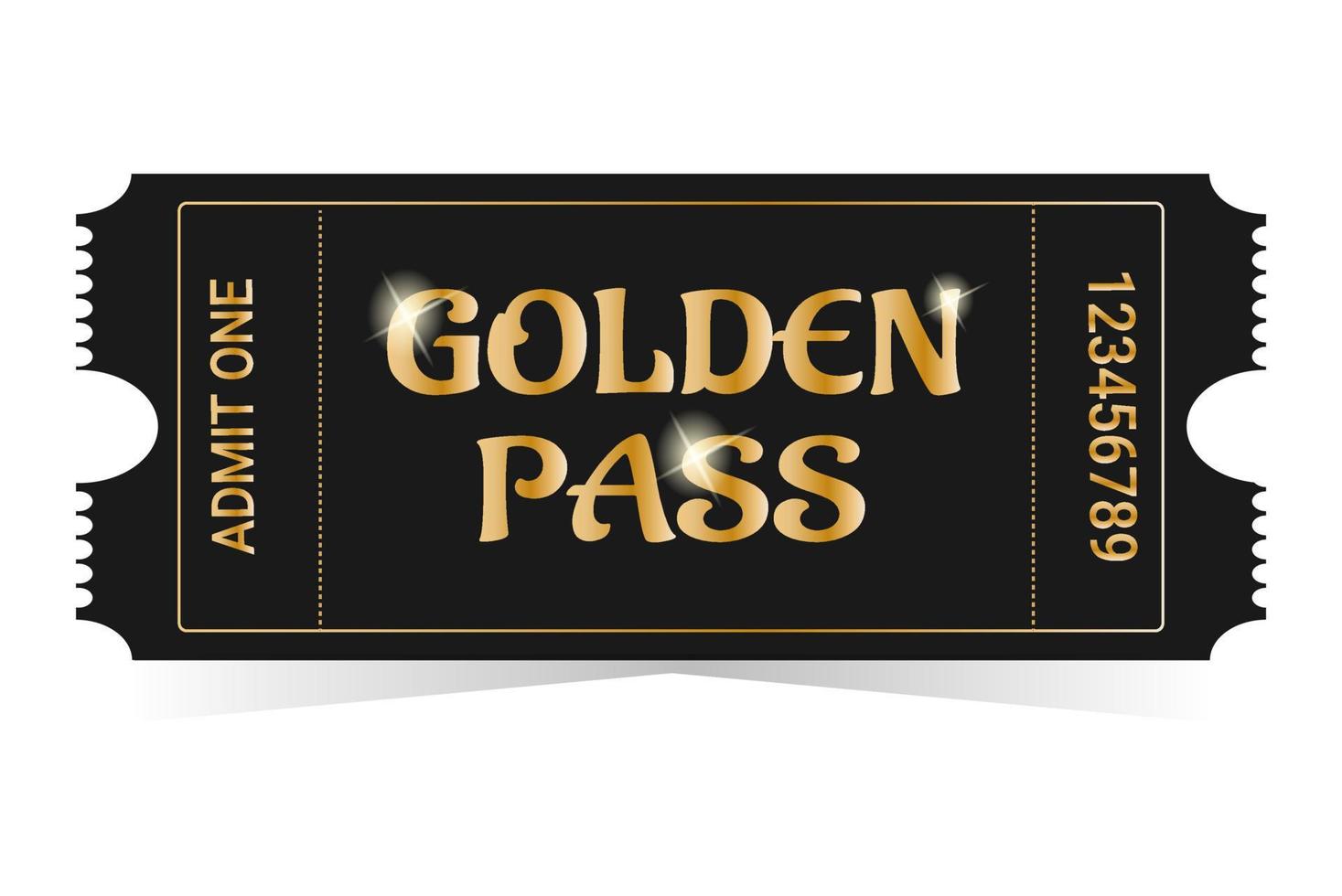 Realistic golden pass vector