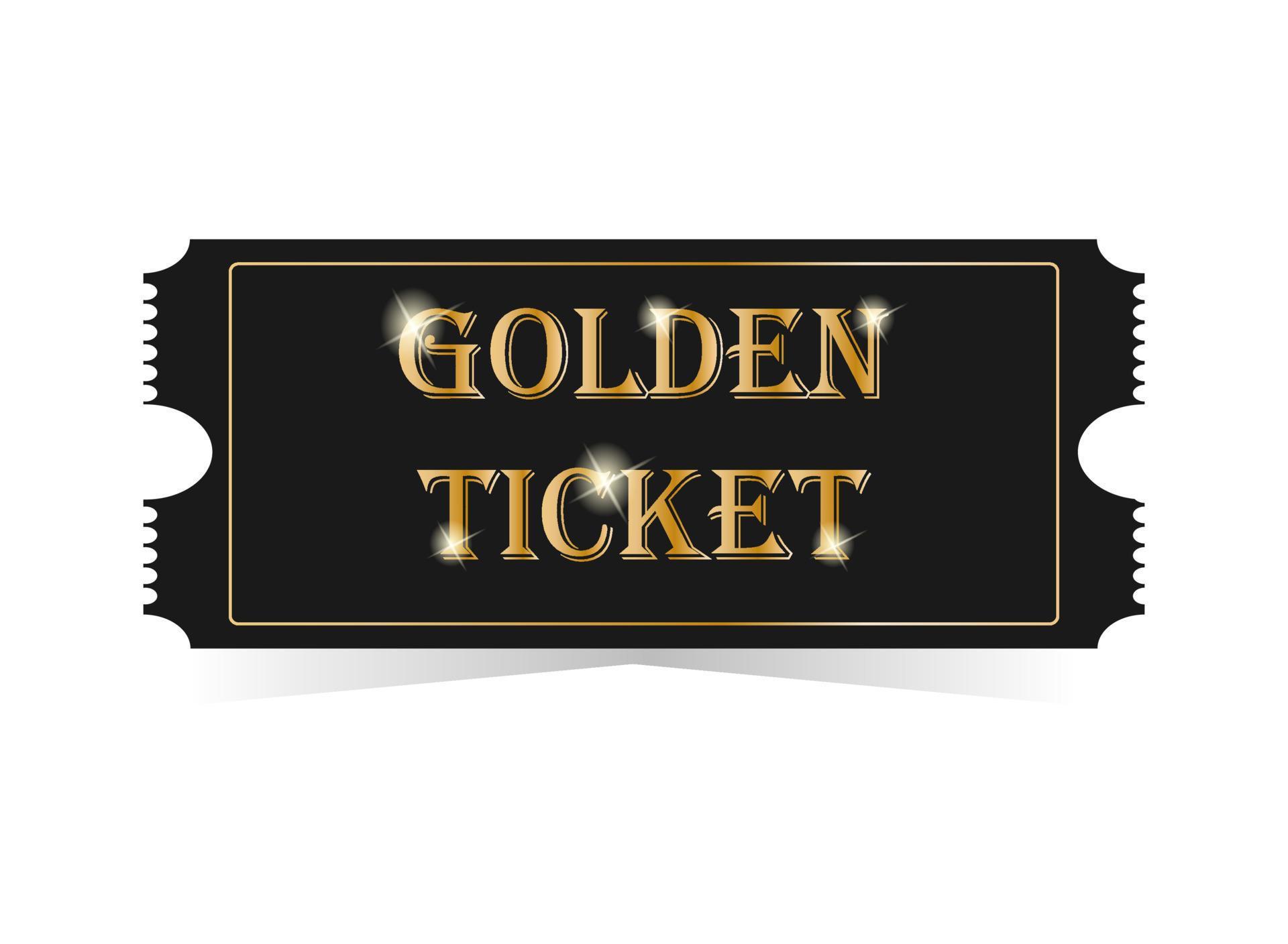 Golden ticket vector illustration 7890814 Vector Art at Vecteezy