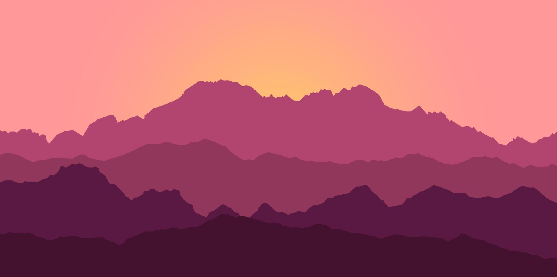 Color mountains, abstract shapes vector