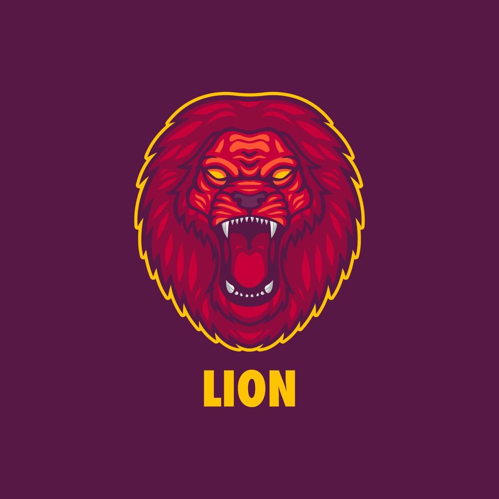 Lion mascot logo for esport gaming or emblems vector