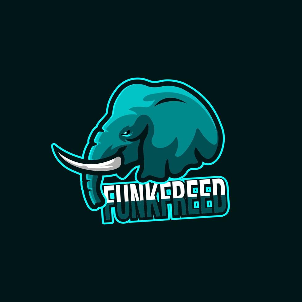 Elephant mascot logo for esport gaming or emblems vector