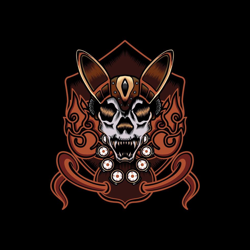 Illustration Of Jackal Skull And Abstract Ornament 701 Vector Art At Vecteezy