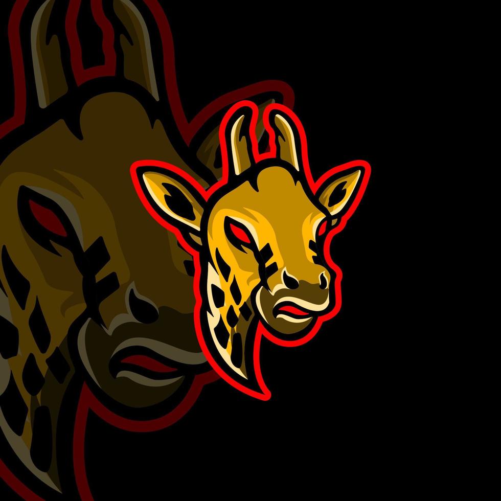 Giraffe mascot logo for esport gaming or emblems vector