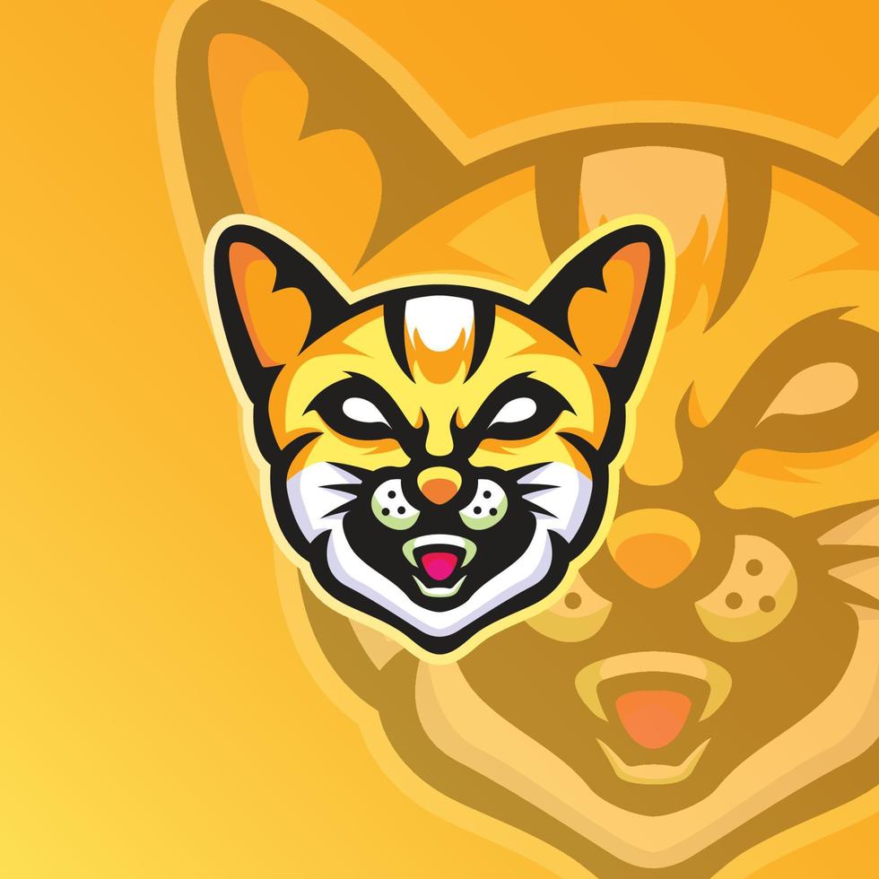 Cat mascot logo for esport gaming or emblems vector