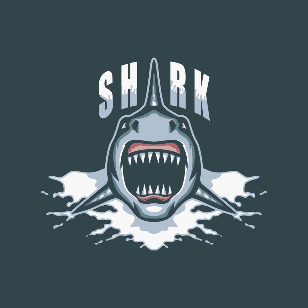 tiburón esport animal mascota ilustración vector