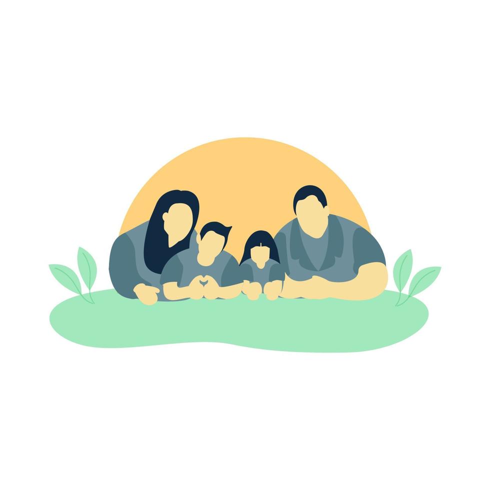 Happy Family Flat Design Vector