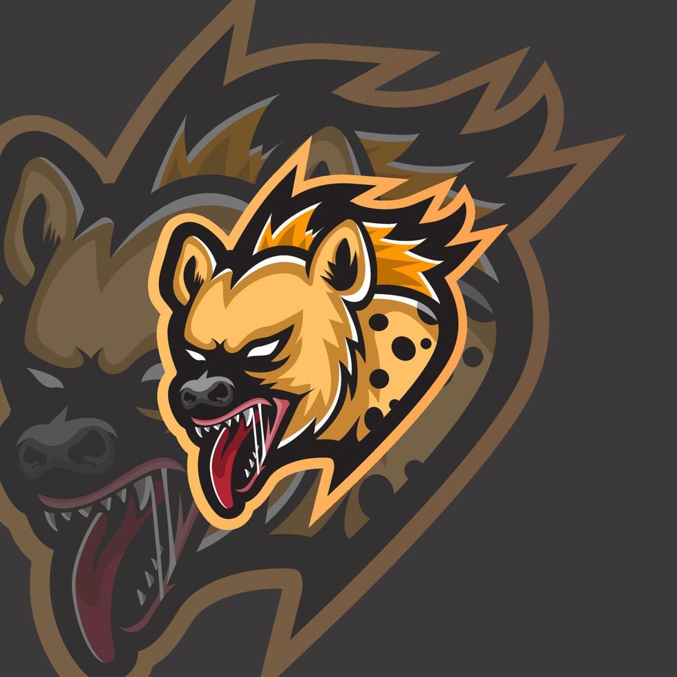 logotipo de mascota de hiena para juegos de deportes o emblemas vector