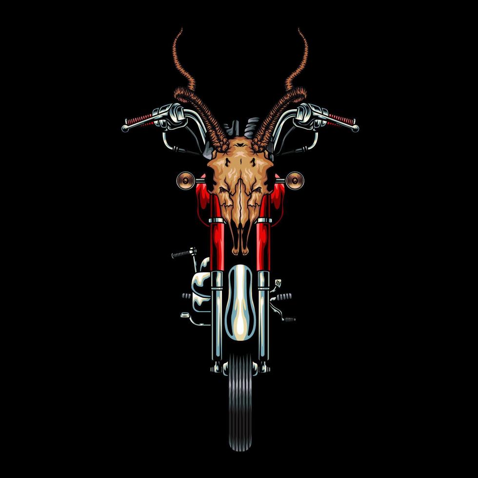 Antelope skull on a motorcycle vector