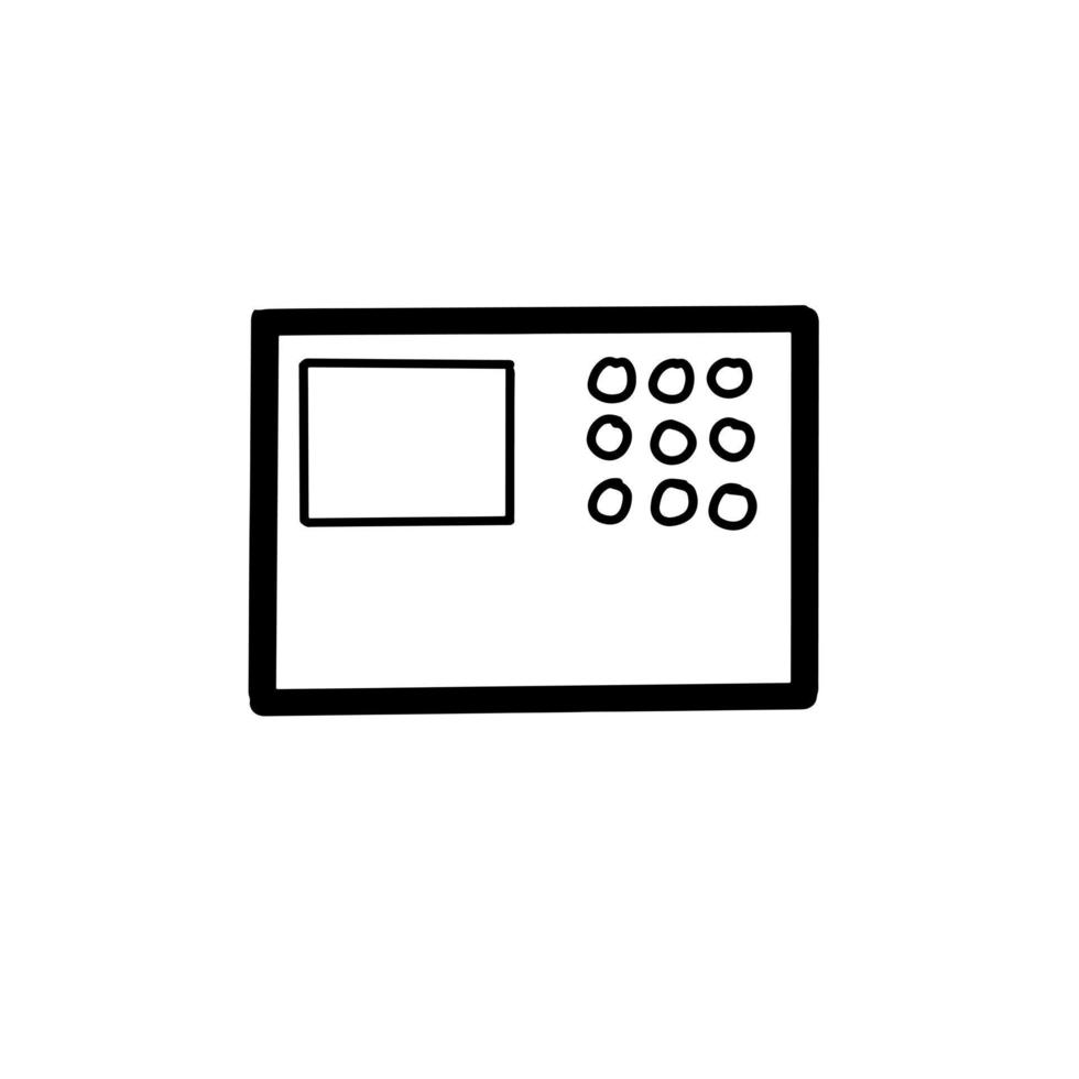 Monitor Medical Hospital Instrument Hand drawn organic line Doodle vector