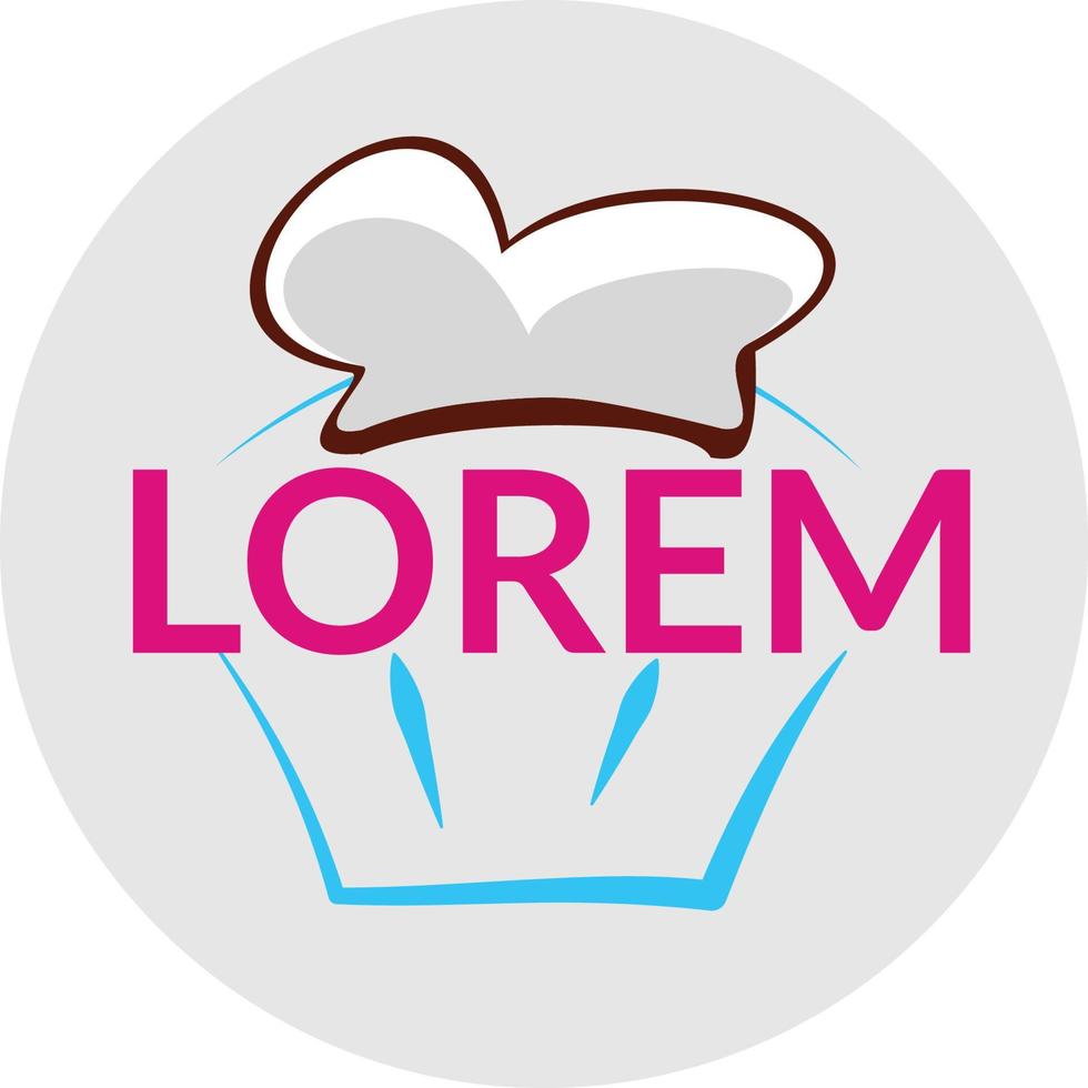 logotipo de cup cake y sombrero de chef para el negocio de la pastelería vector