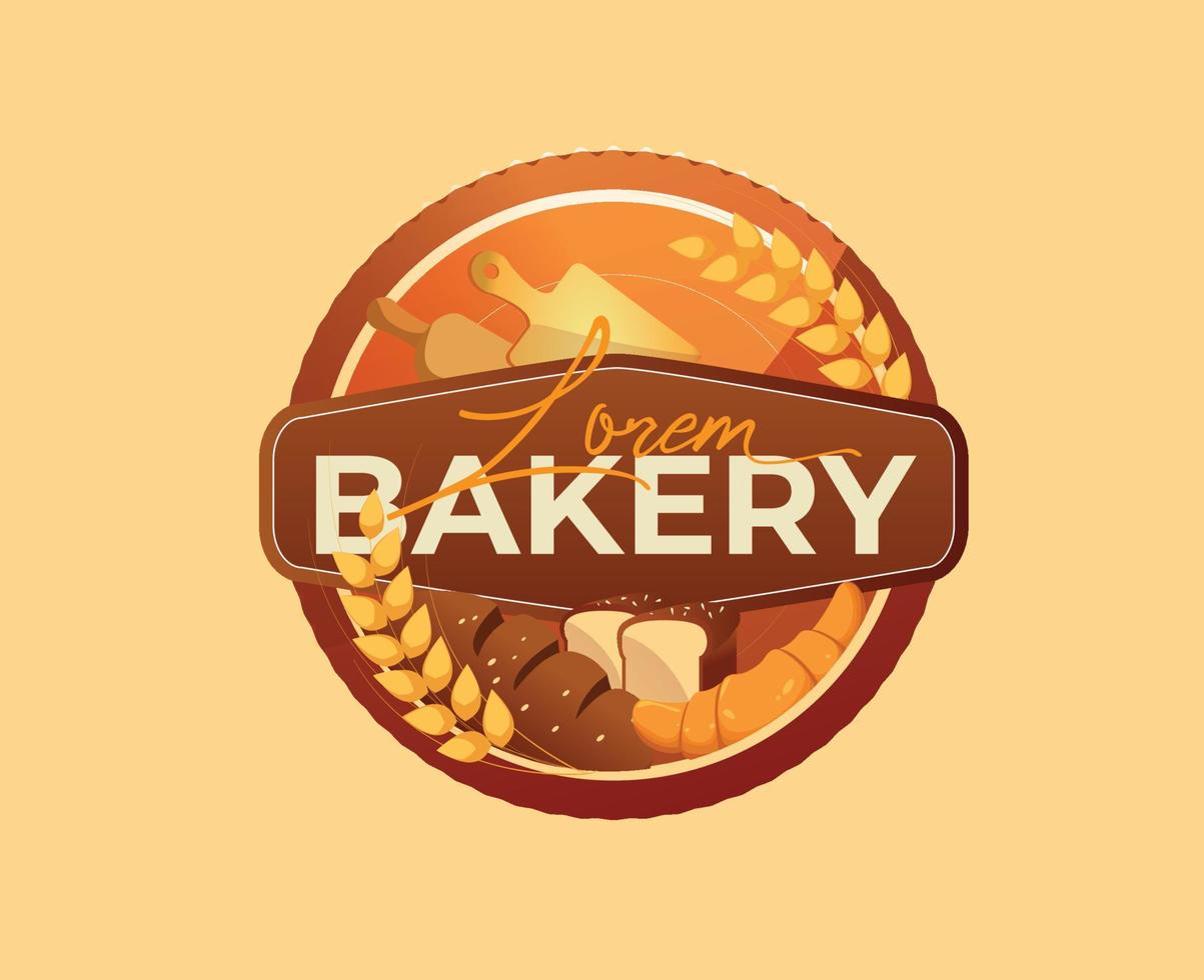 logotipo de pan para panadería vector