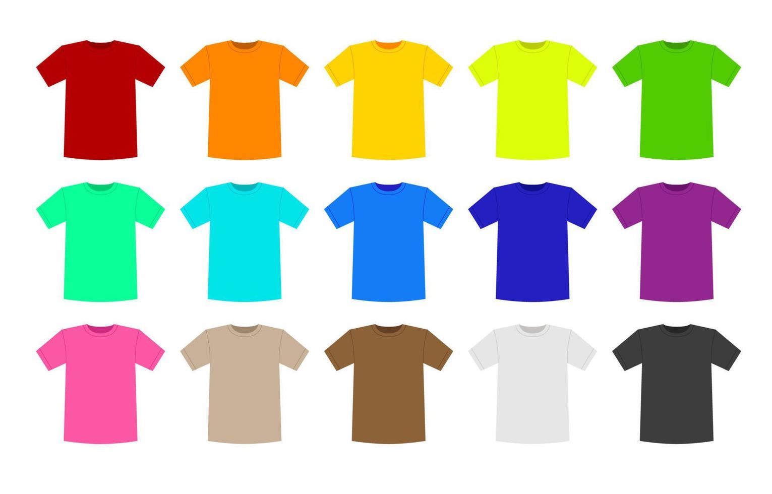 maqueta de camiseta plana colorida vector