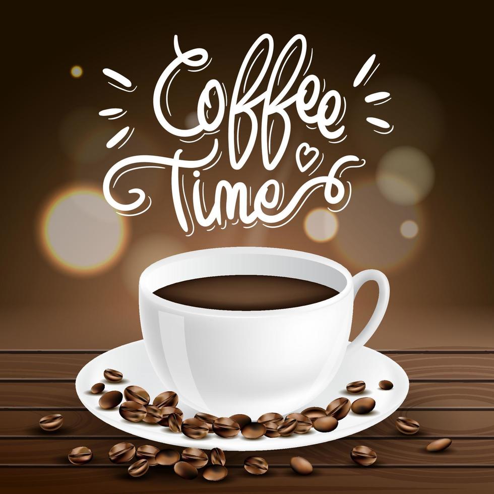 Coffee Bean with Quotes Lettering vector