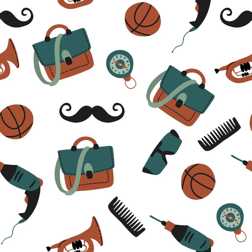 Seamless pattern for the holiday Father's Day. vector