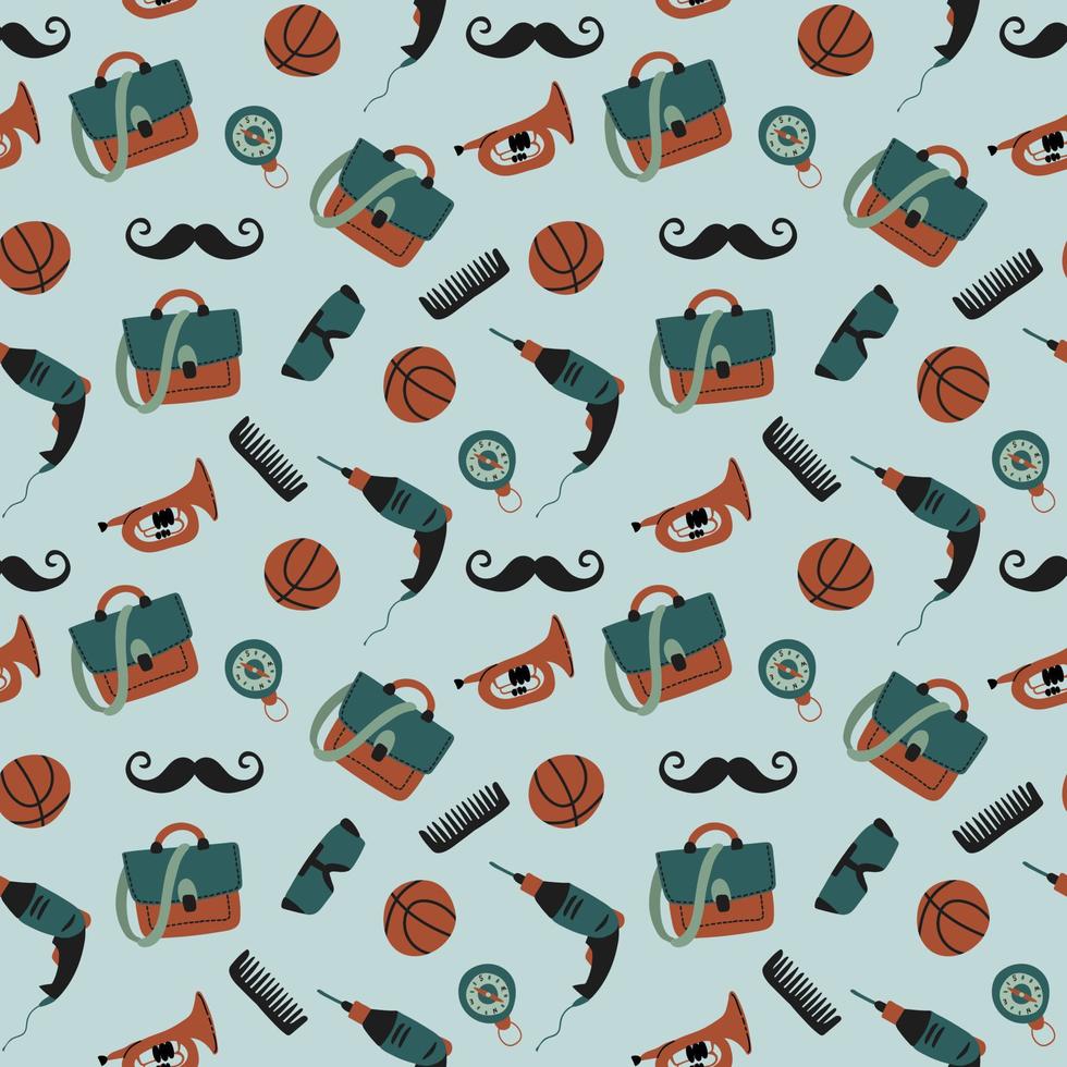 Seamless pattern for the holiday Father's Day. vector