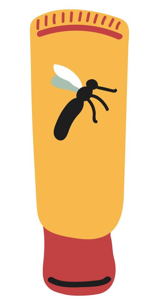 Mosquito cream. Hand drawn style. White background, isolate. Vector illustration.