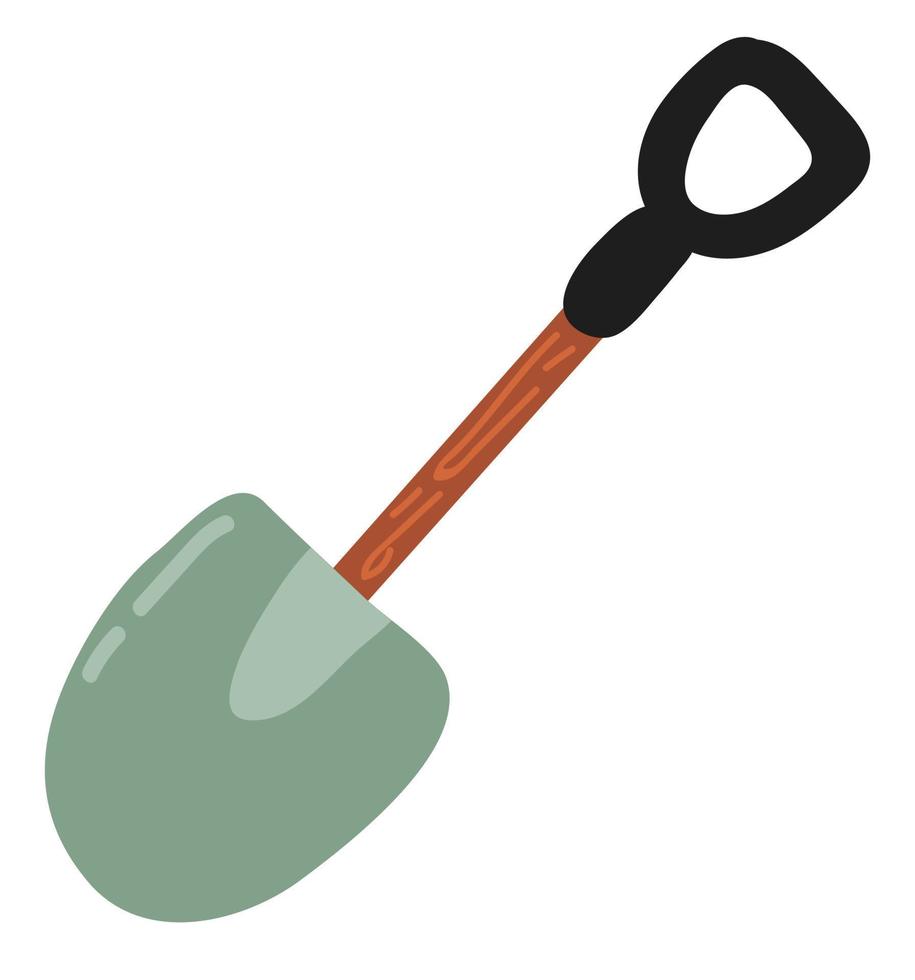 Hand drawn shovel. White background, isolate. Vector illustration.