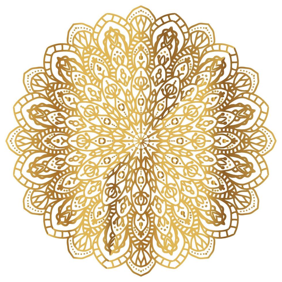 mandala con degradado dorado. ornamental de lujo en color dorado. vector