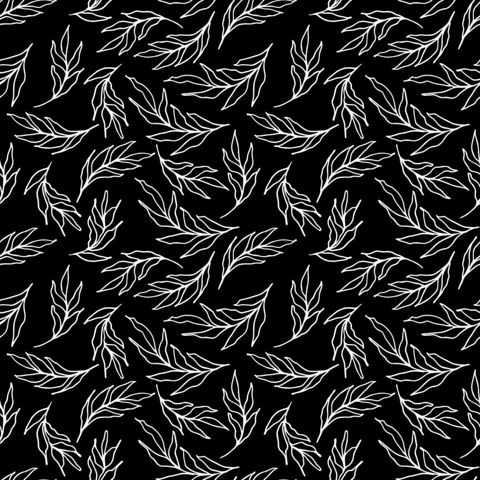 Vector hand drawn floral illustration of branches. Seamless pattern. Ideal for printing textiles, fabrics,