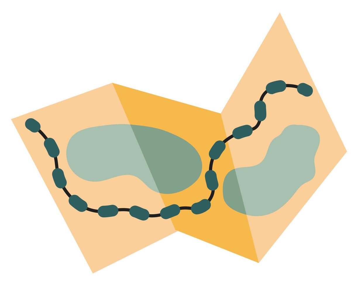 Treasure map. White background, isolate. Vector illustration. Hand drawn style.