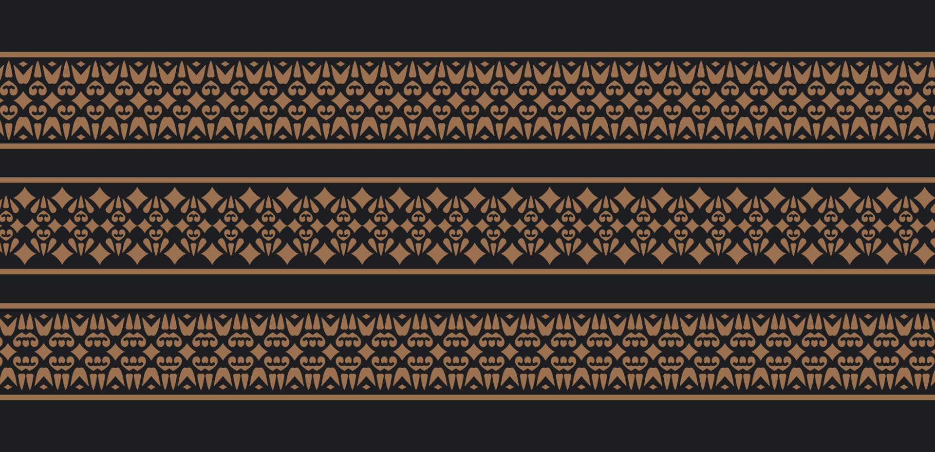 ornament style ethnic seamless borders set vector