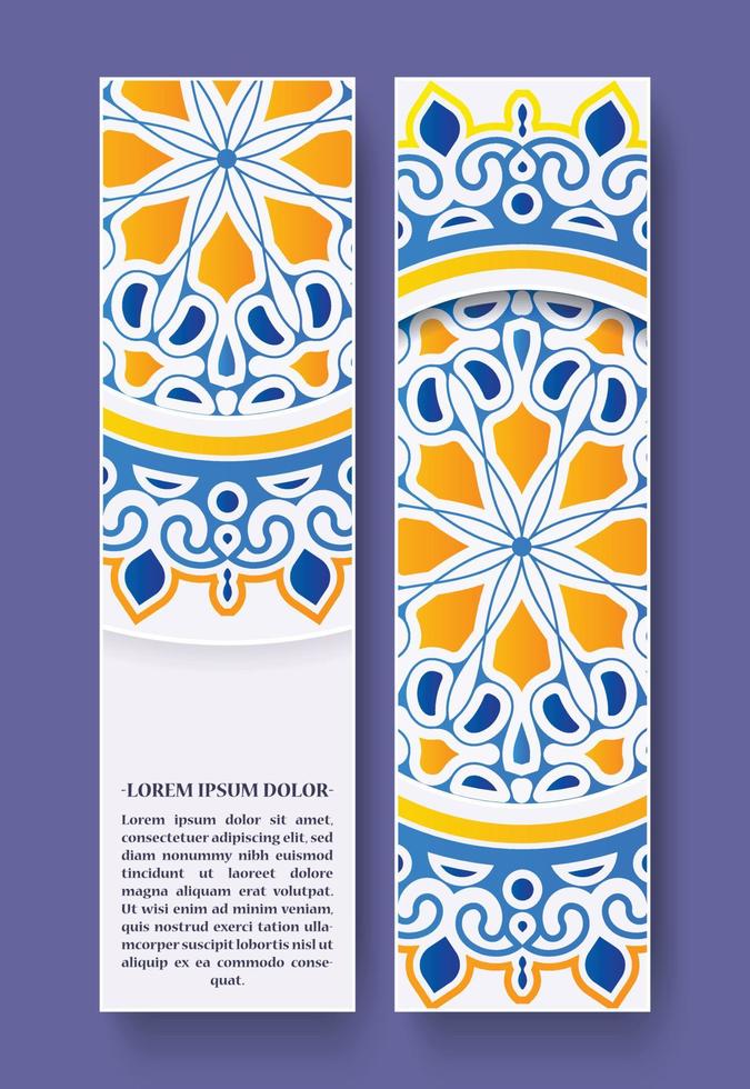 colorful mandala decorative card design vector