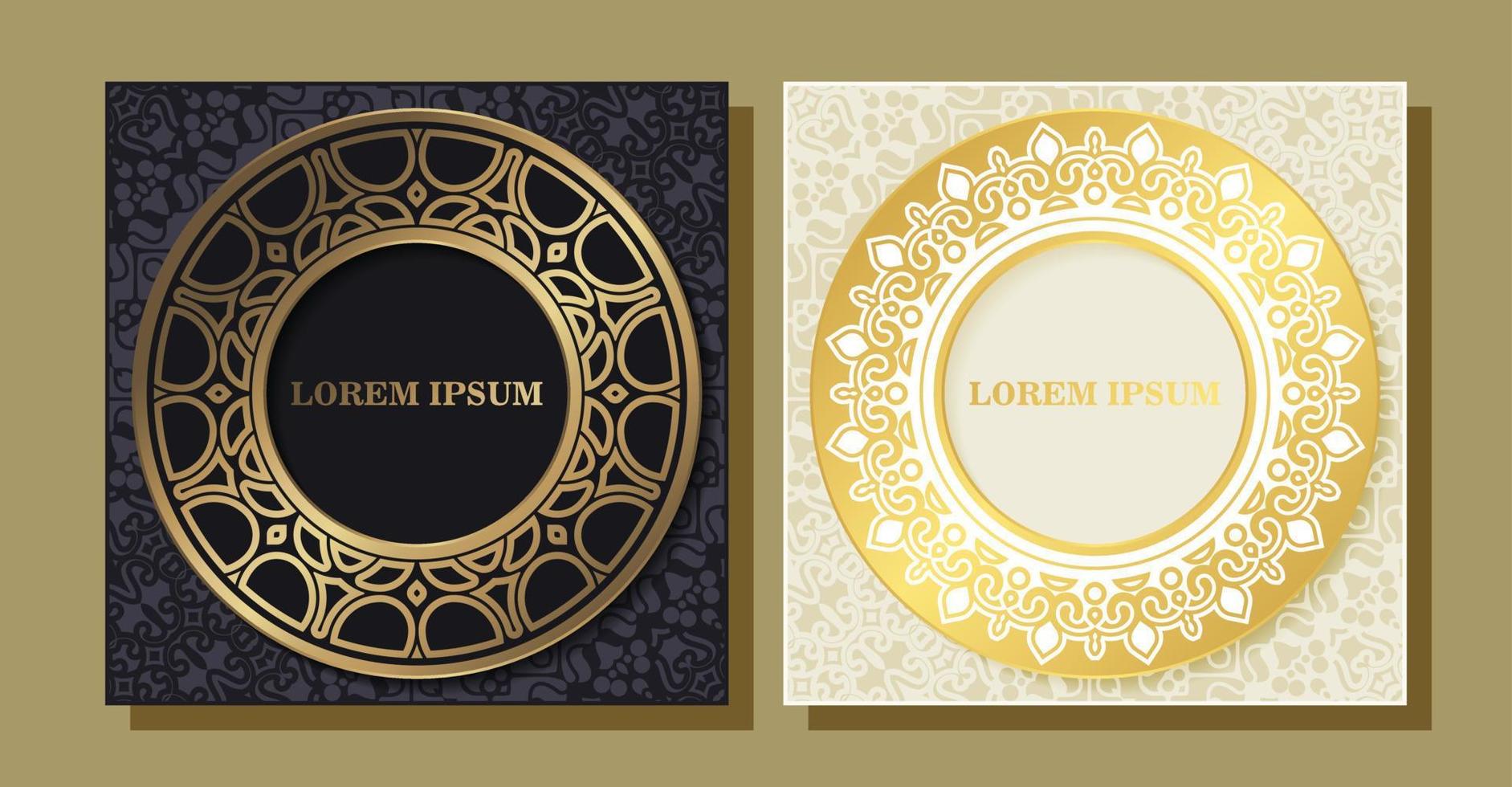 Luxury gold calligraphy square ornament border line vector