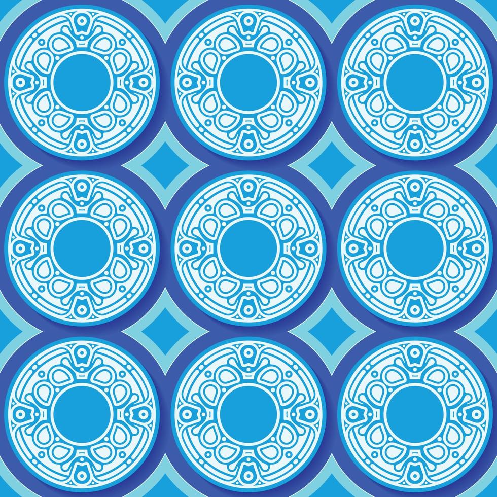 blue circle pattern background design vector