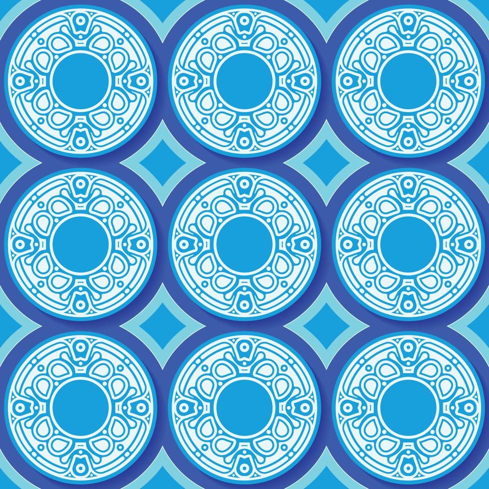 diseño de fondo de patrón de círculo azul vector