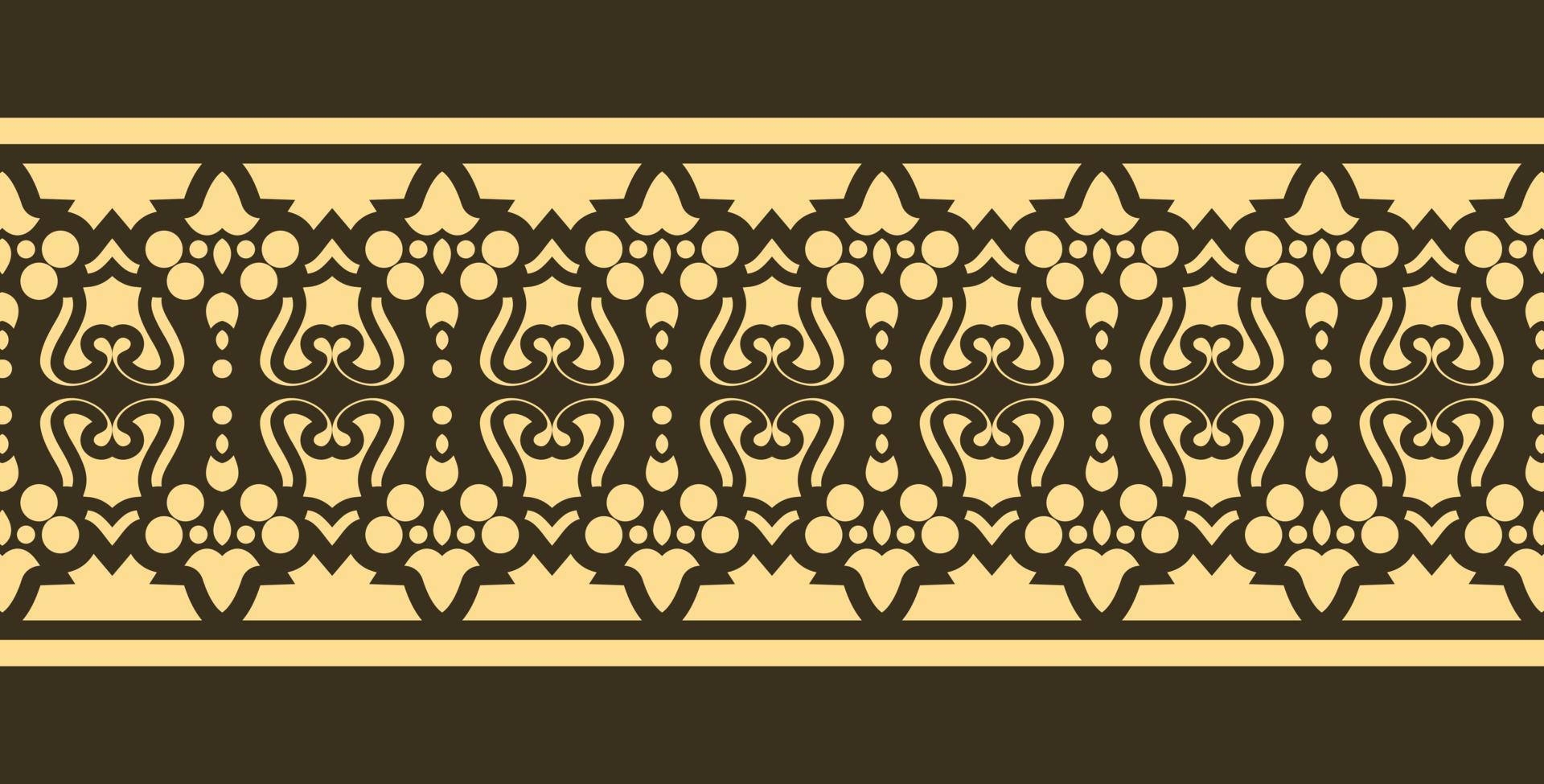ornament style ethnic seamless borders set vector