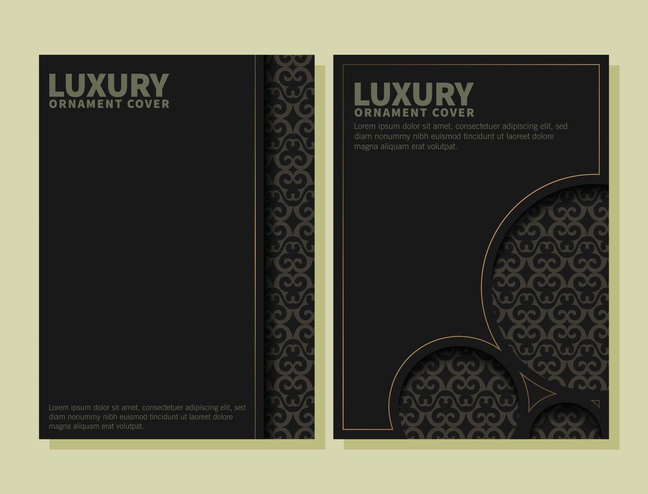 luxury ornament pattern book cover vector