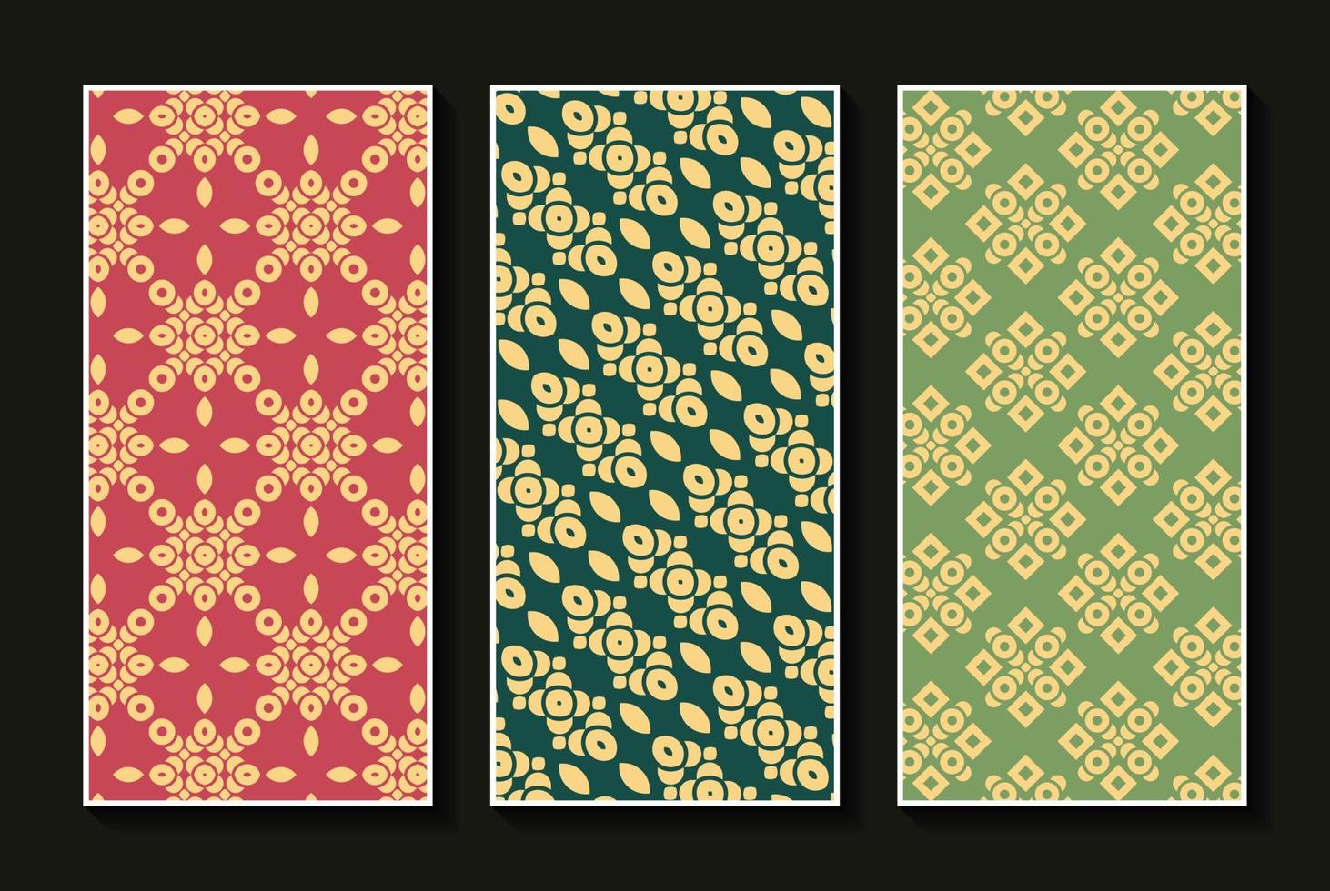 conjunto de patrón de tarjeta vertical vintage vector
