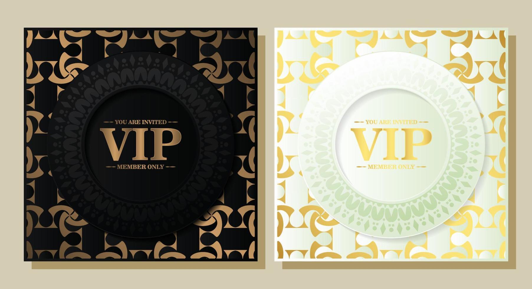 luxury white and black VIP card ornament pattern vector