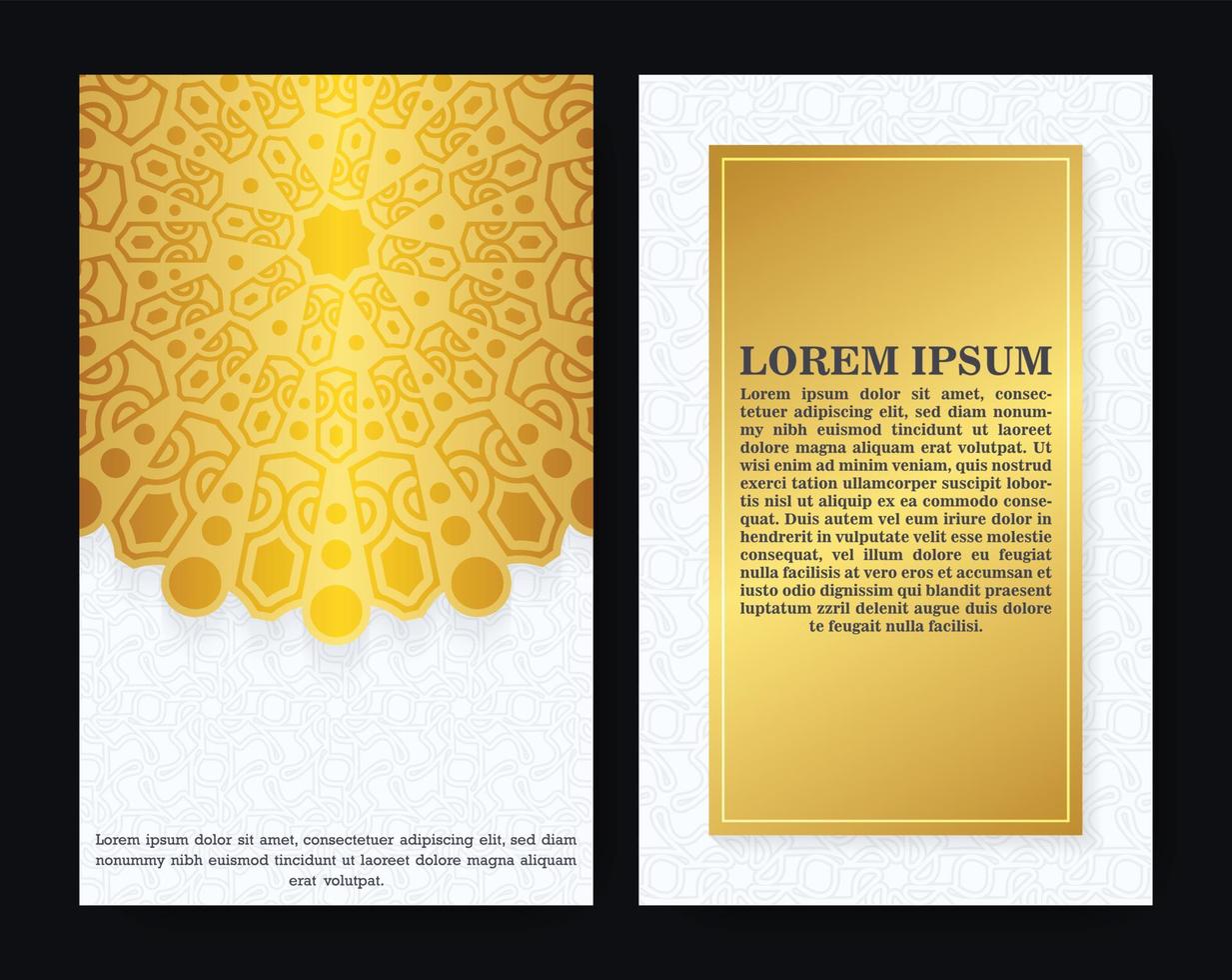 Luxury gold ornament pattern greeting card vector