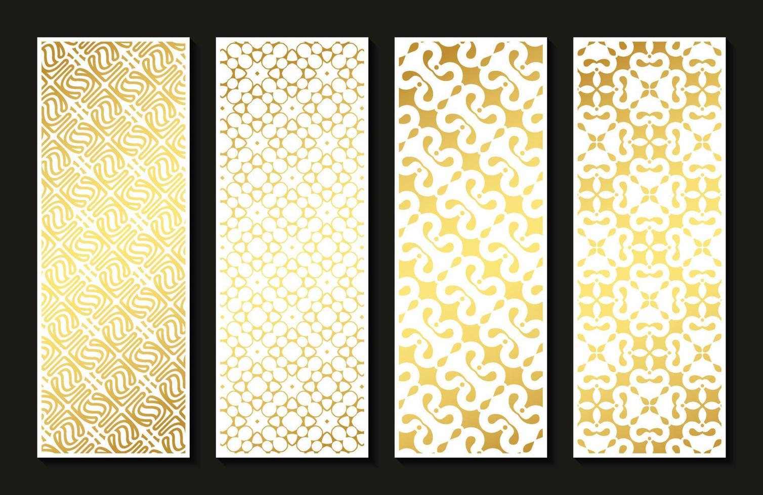 banner vertical dorado con patrón mínimo vector