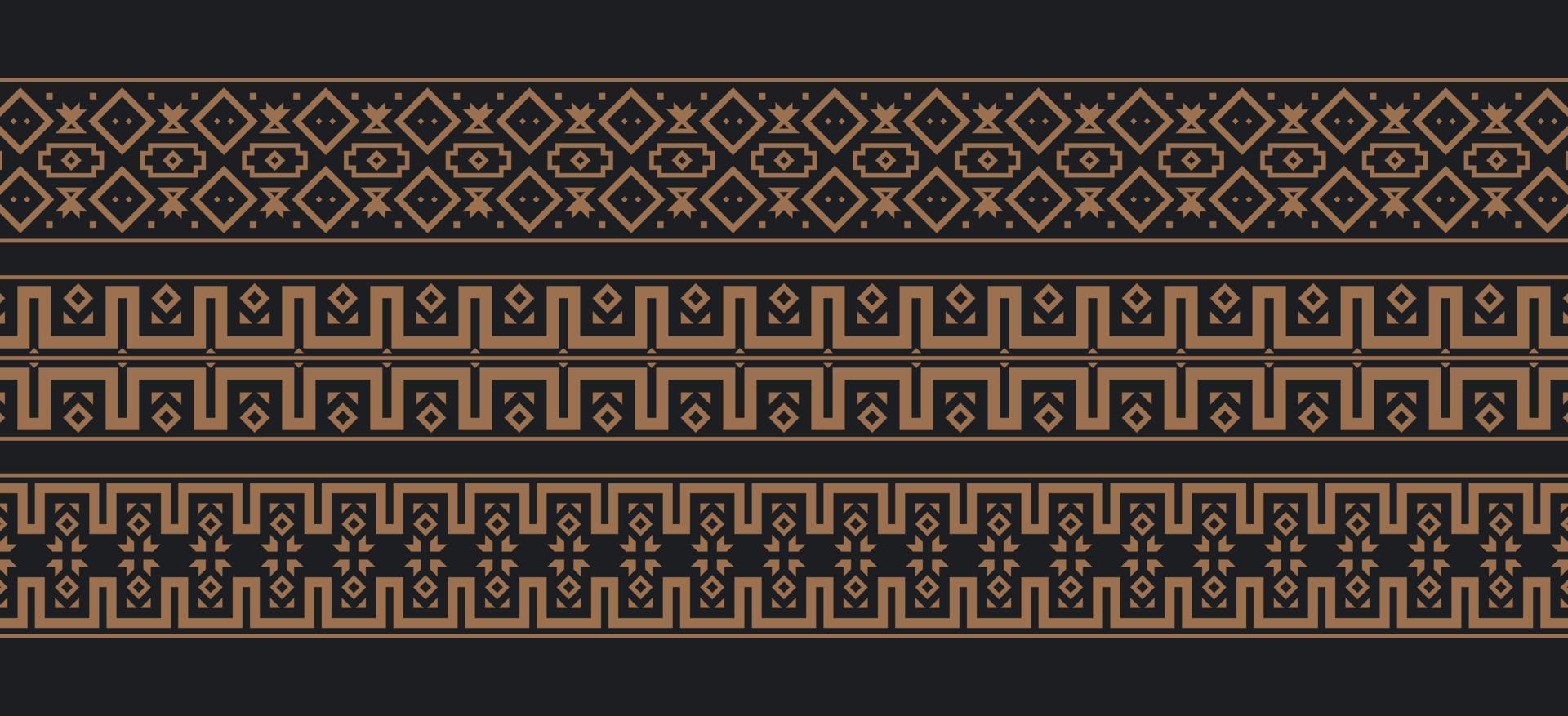 ornament style ethnic seamless borders set vector
