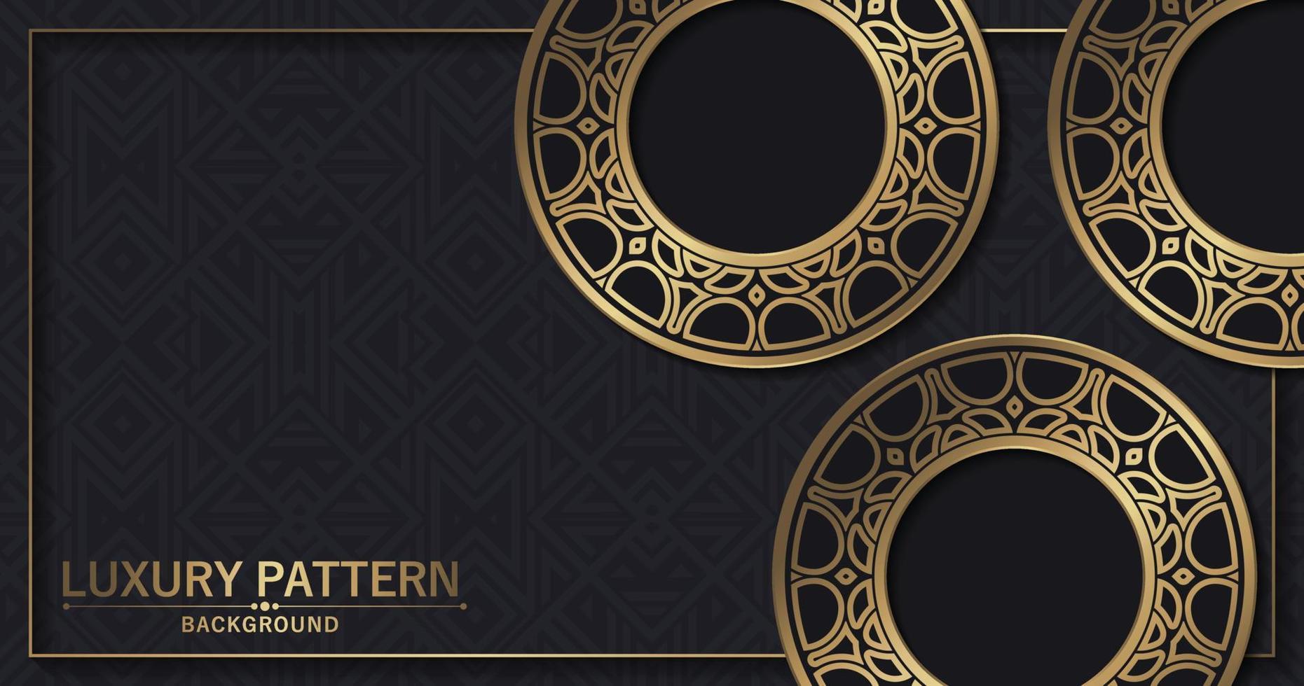 Luxury gold border pattern background vector