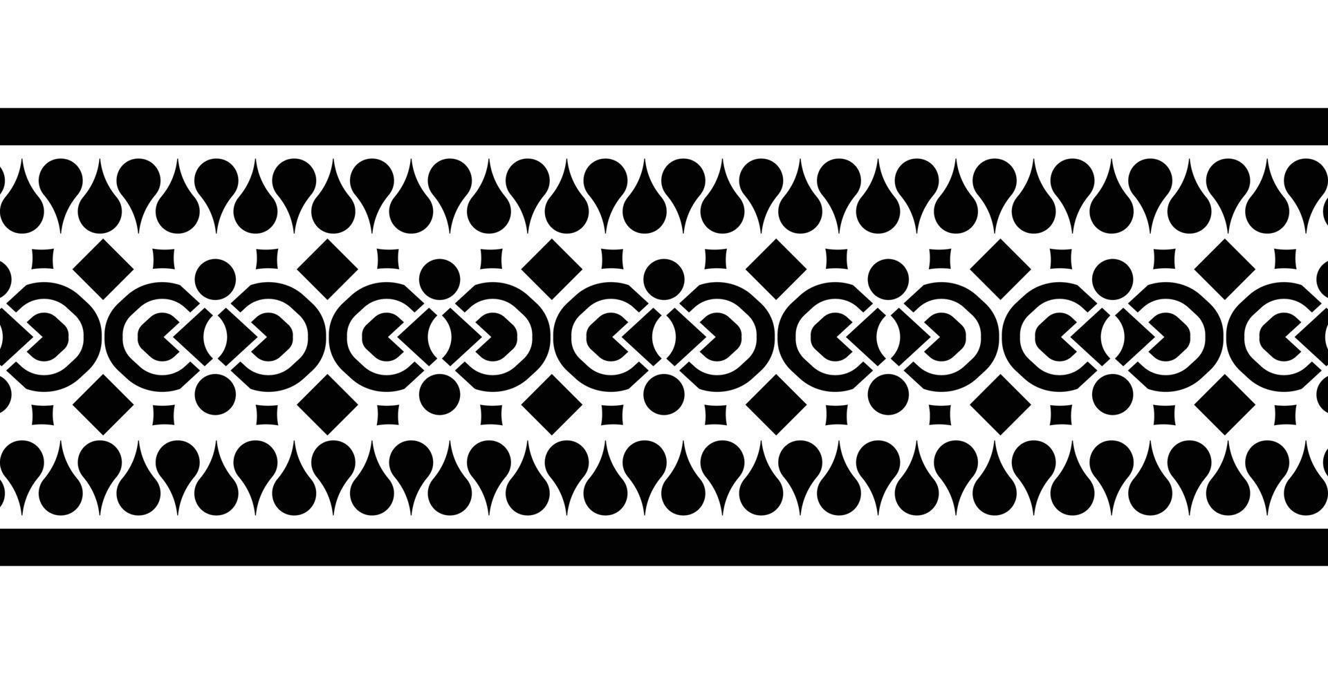 ornament style ethnic seamless borders set vector