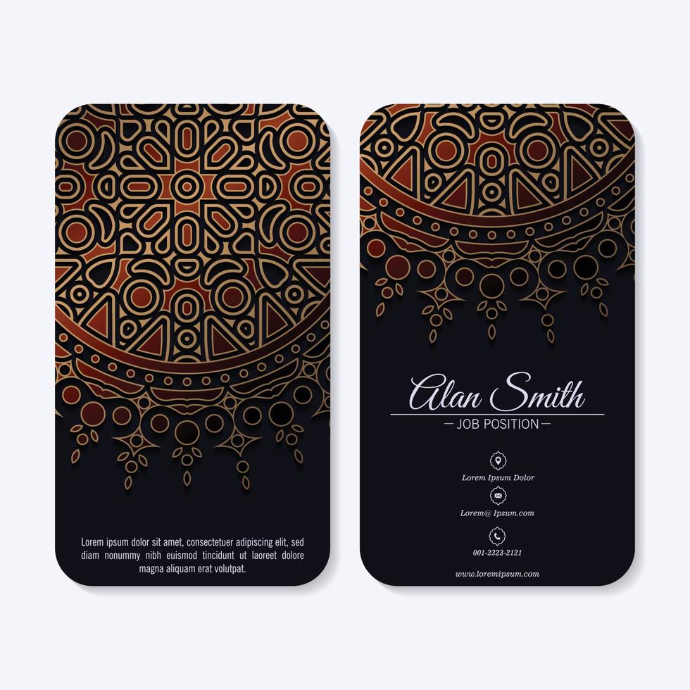 Luxury Mandala business card template vector