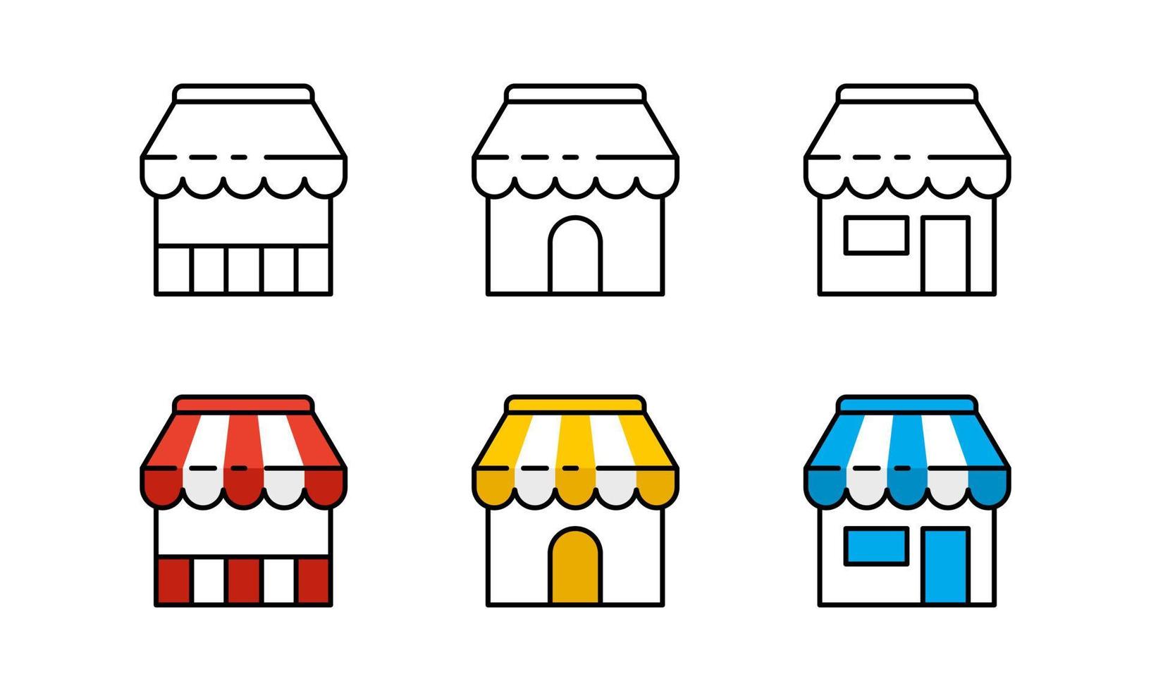 Vector illustration of shop building icon. Suitable for design element of online shopping, e commerce, and retail storefront symbol.