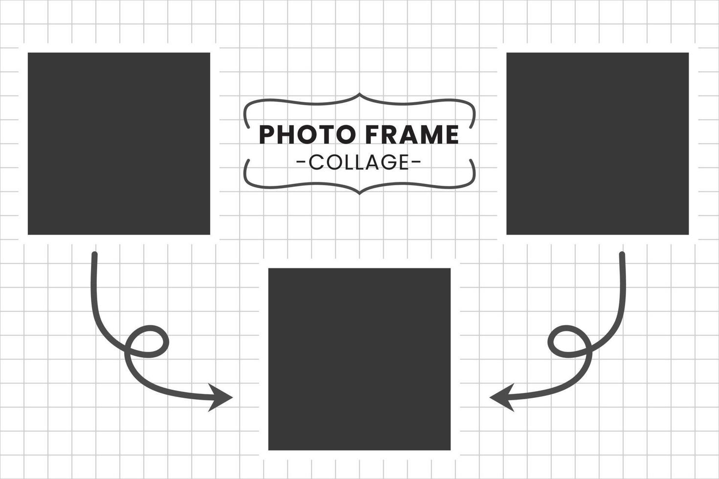 Abstract Three Classic Photos Frame With Square Background vector