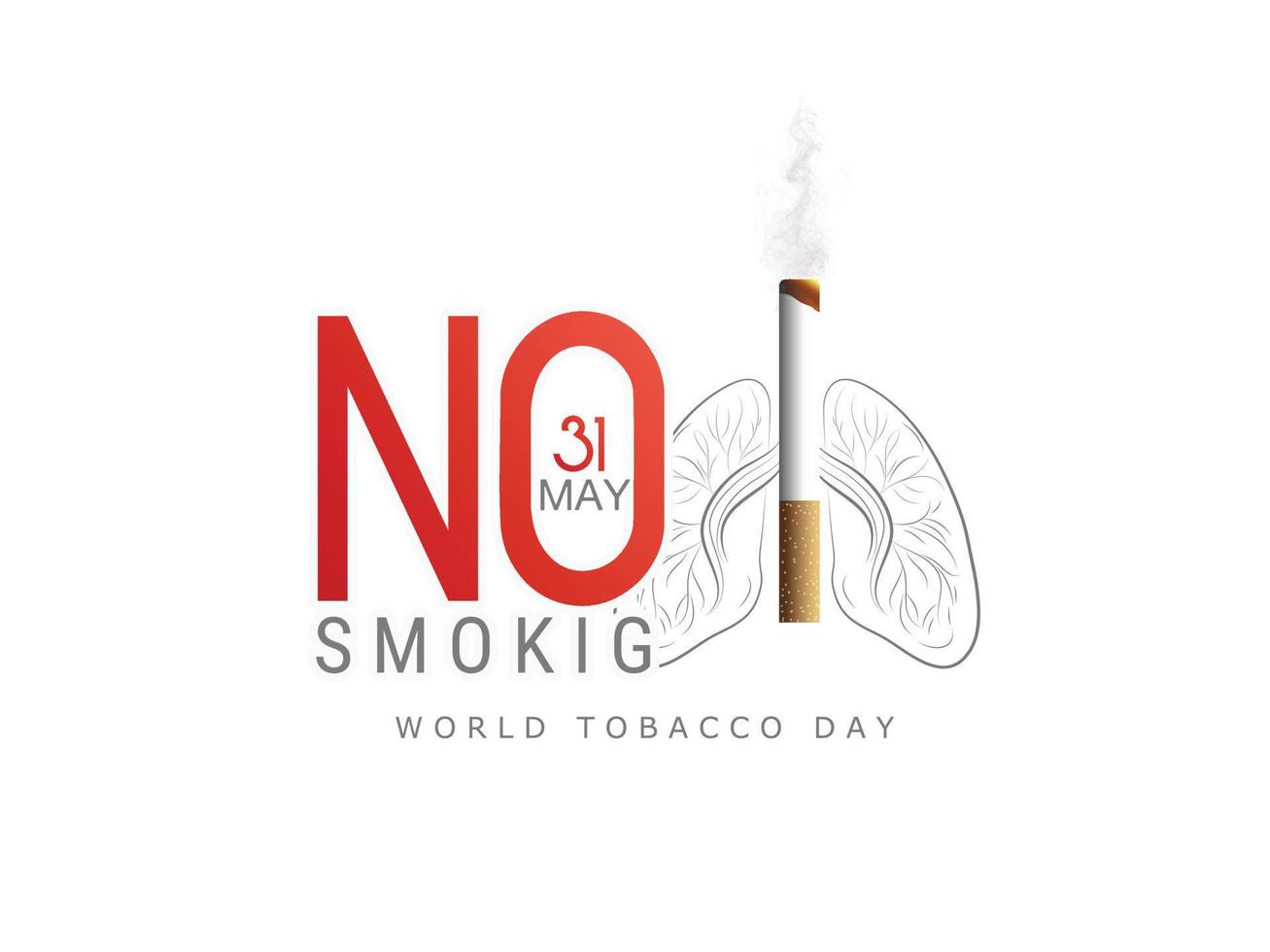 Vector illustration concept of no smoking and World No Tobacco Day